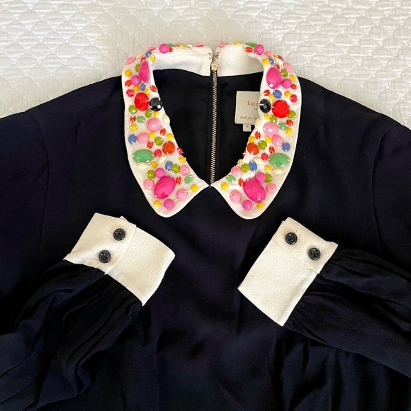 Vintage kate spade Dress / Carson Dress with Beaded Peter-Pan Collar - Picture 15 of 16